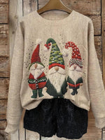 Cozy Christmas Round Neck Long Sleeve Sweater