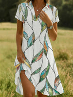 Casual Vintage Short Sleeve Dress