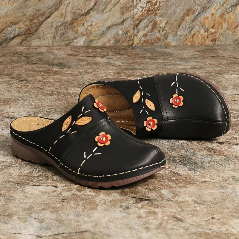 Women's Casual Leather Wedge Sandals