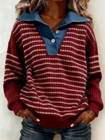 Burgundy Ribbed Long Sleeve Sweater
