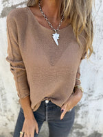 Women's Knitted See-through Long Sleeve Sweater