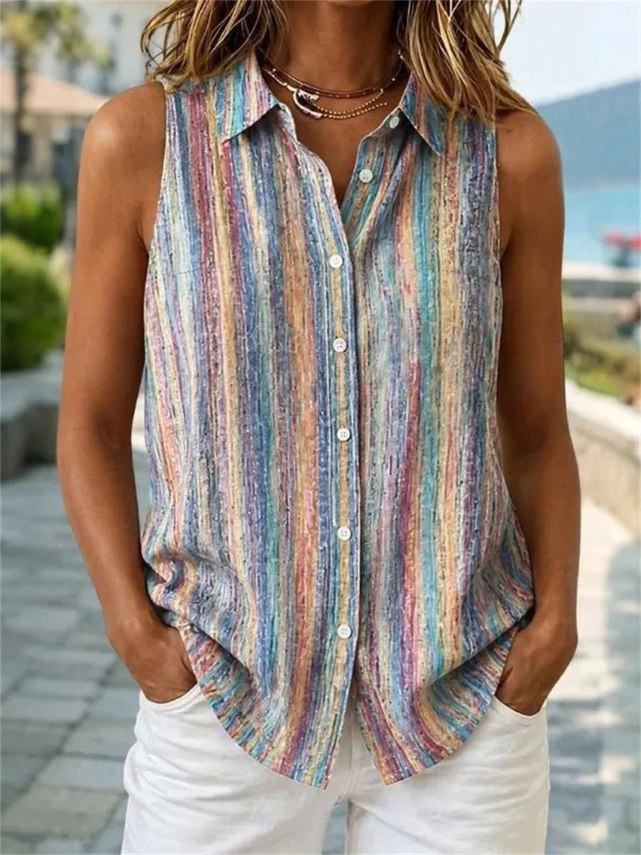 Colourful Striped Sleeveless Tank Top