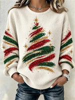 Casual Christmas Crew Neck Long Sleeve Sweatshirt