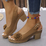 New Women's Floral Cut-Out Sandals