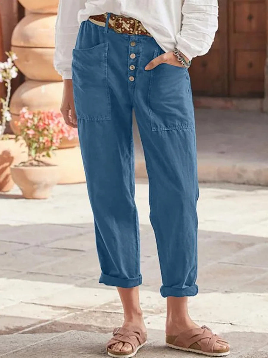 Solid Color Loose Casual Pants