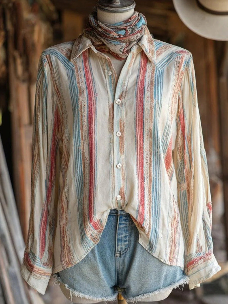 Chic Striped Long Sleeve Shirt