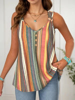 Colourful Striped Sleeveless Tank Top