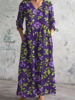 Vintage Floral Print Dress
