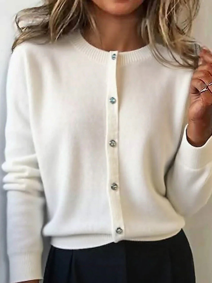 Classy Long Sleeve Plain Cardigan