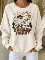 Casual Text Letters Crew Neck Long Sleeve Sweatshirt