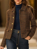 Retro Brown Long Sleeve Outerwear