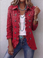 Bohemian Paisley Print Ruffled Long Sleeve Jacket