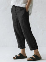 Casual Solid Color Cotton Trousers