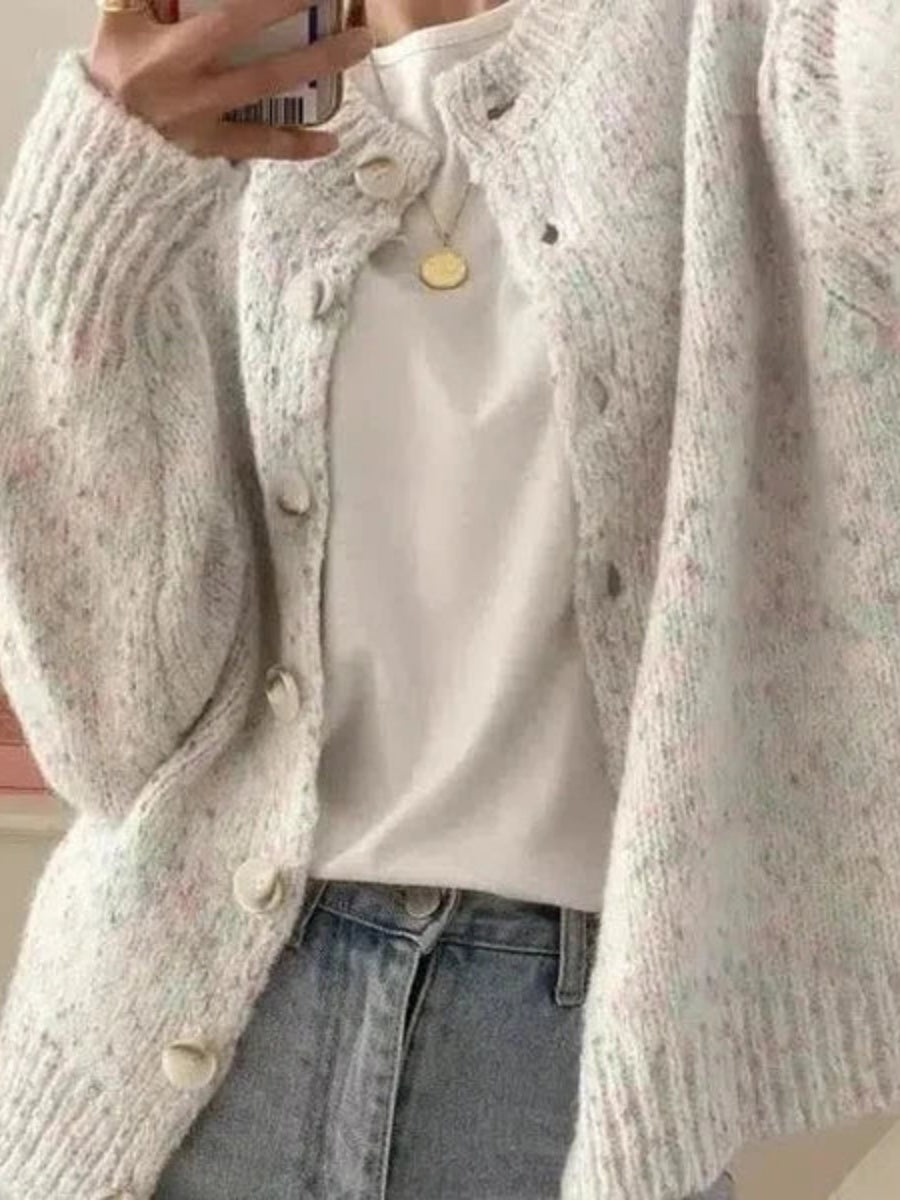 Vintage Ivory Long Sleeve Cardigan