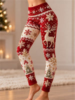 Women Snowflake Casual All Season Long Leggings