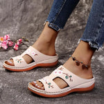 Women's Flower Embroidered Casual Wedges Sandals