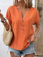 Casual Solid Colour Short Sleeve Blouse