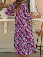 Vintage Floral Bohemian V Heck Dress