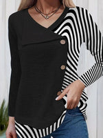 Chic Long Sleeve Striped Top