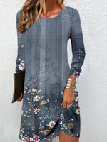 Vintage Floral Print Dress