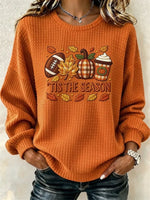 Casual Text Letters Crew Neck Long Sleeve Sweatshirt