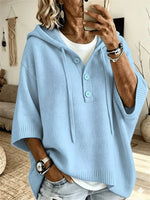 Plain 3/4 Sleeve Comfy Casual Sweater