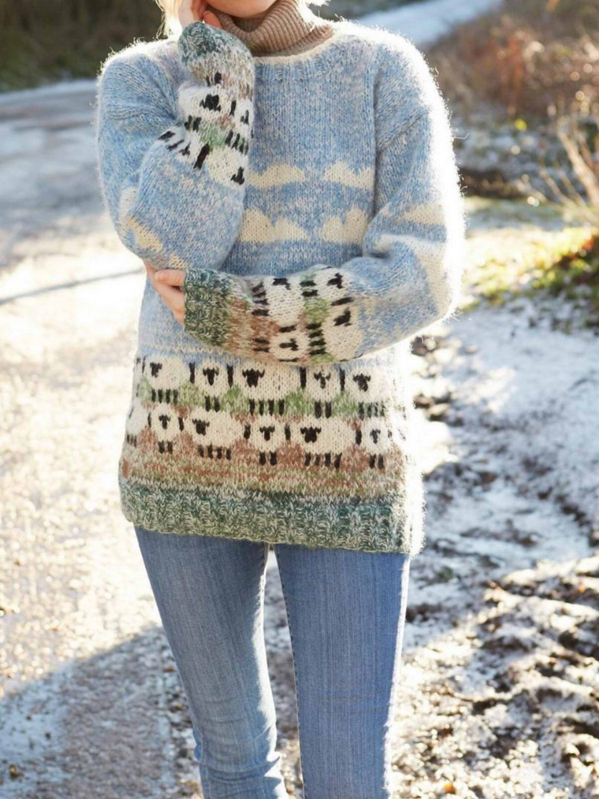 Women's Cozy Sheep Jumper Knitted Sheep Sweater