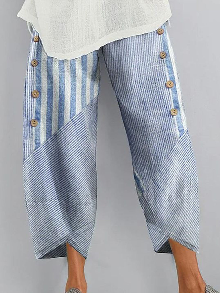 Stylish Striped Side Pocket Pants