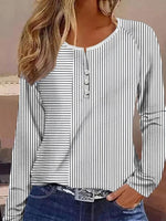Casual Long Sleeve V Neck Shirt
