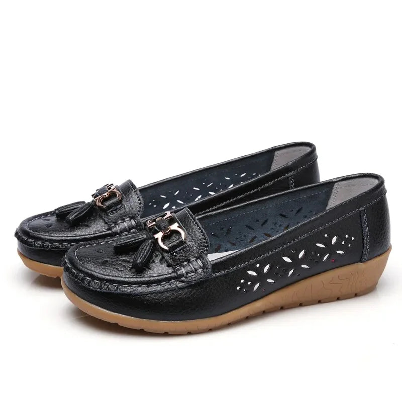 Women's hollow soft leather breathable sandals