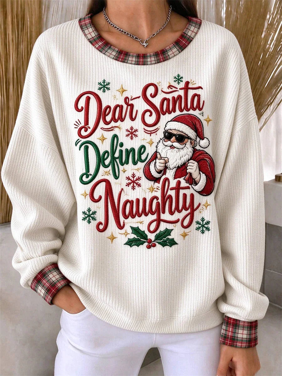 Casual Plaid Crew Neck Long Sleeve Sweatshirt