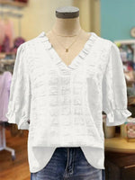 Puff Sleeve Textured Top