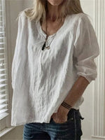 White Basic Long Sleeve Crew Neck Top