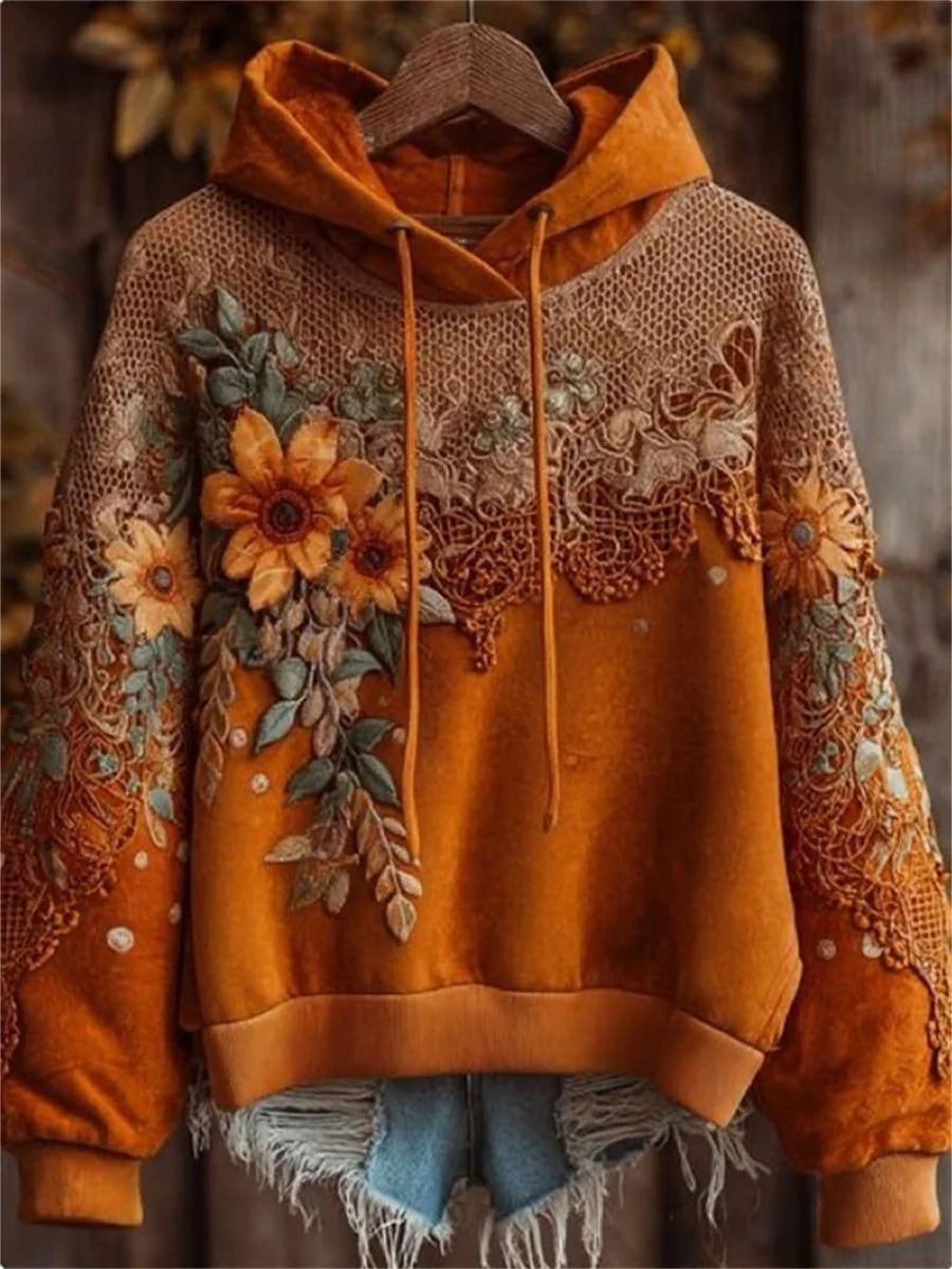 Casual Long Sleeve Geometric Sweatshirt
