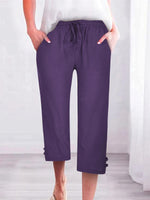 Plain Loose Casual Pocket Stitching Pants