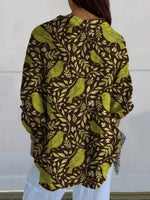 Vintage Leaf Print Blouse