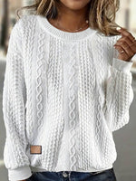 Classy Plain Round Neck Long Sleeve Sweater