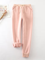 Casual Elastic Solid Casual Warm Pants
