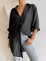 Loose Bow Casual Plain Blouse