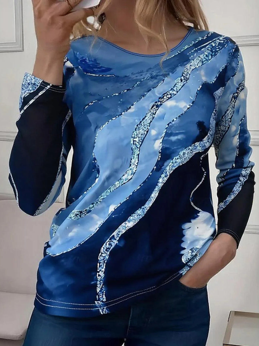 Stunning Round Neck Long Sleeve Top