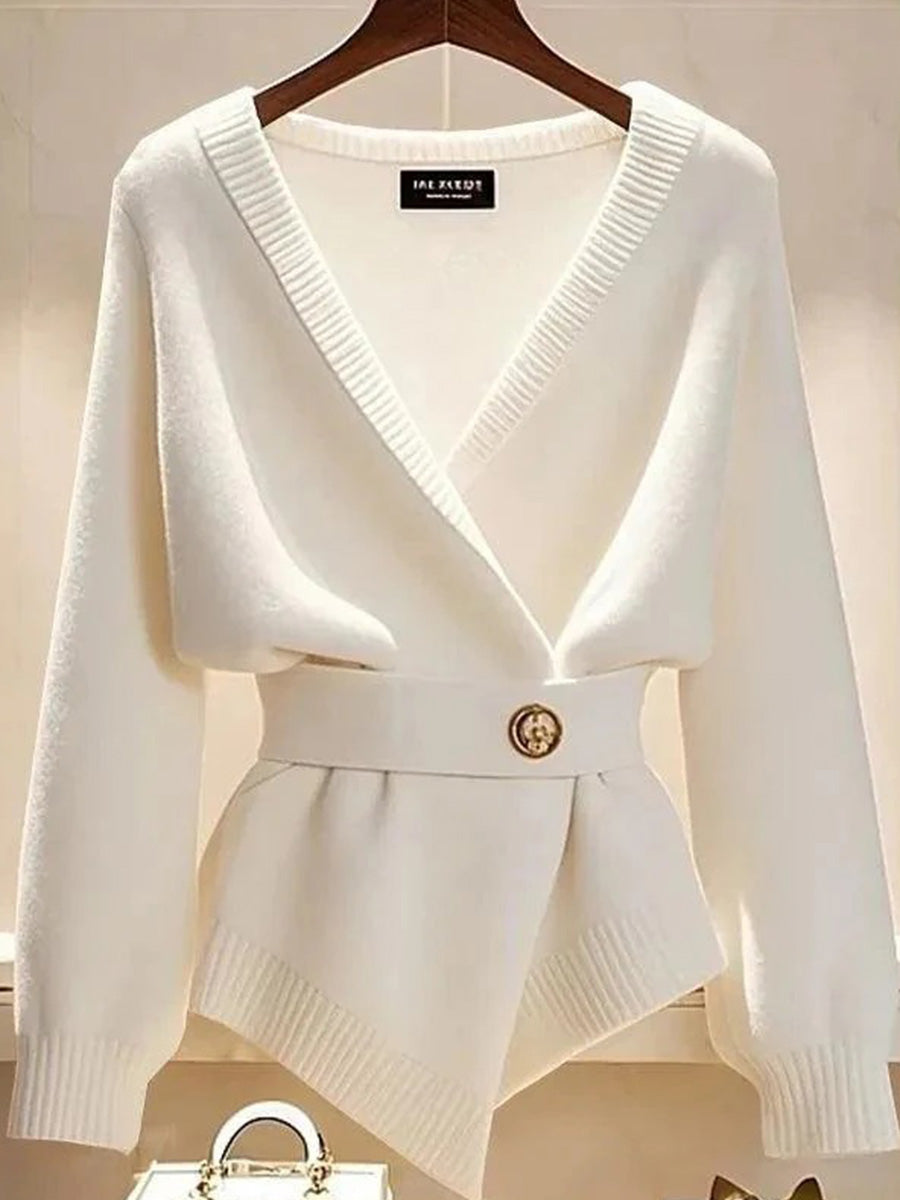 Vintage Long Sleeve Plain Cardigan