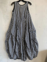 Checkered Summer Pockets Midi Dress
