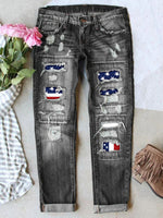 Stretch Ripped Frayed Raw Hem Distressed Jeans