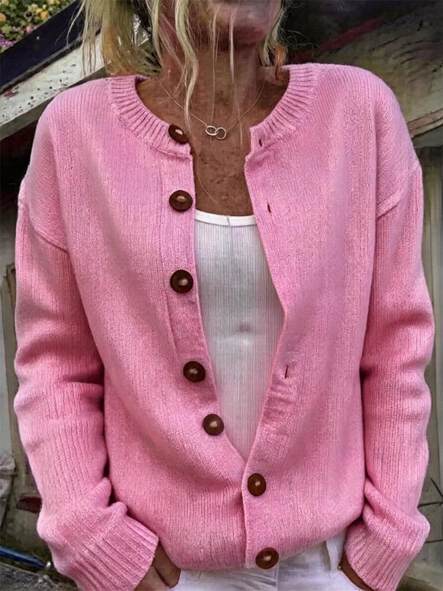 Women Plain Long Sleeve Comfy Casual Cardigan