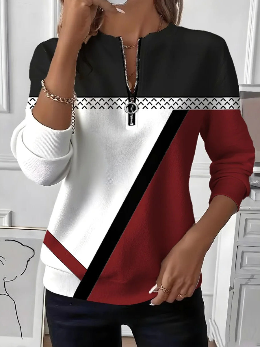 Modern Long Sleeve V-Neck Top