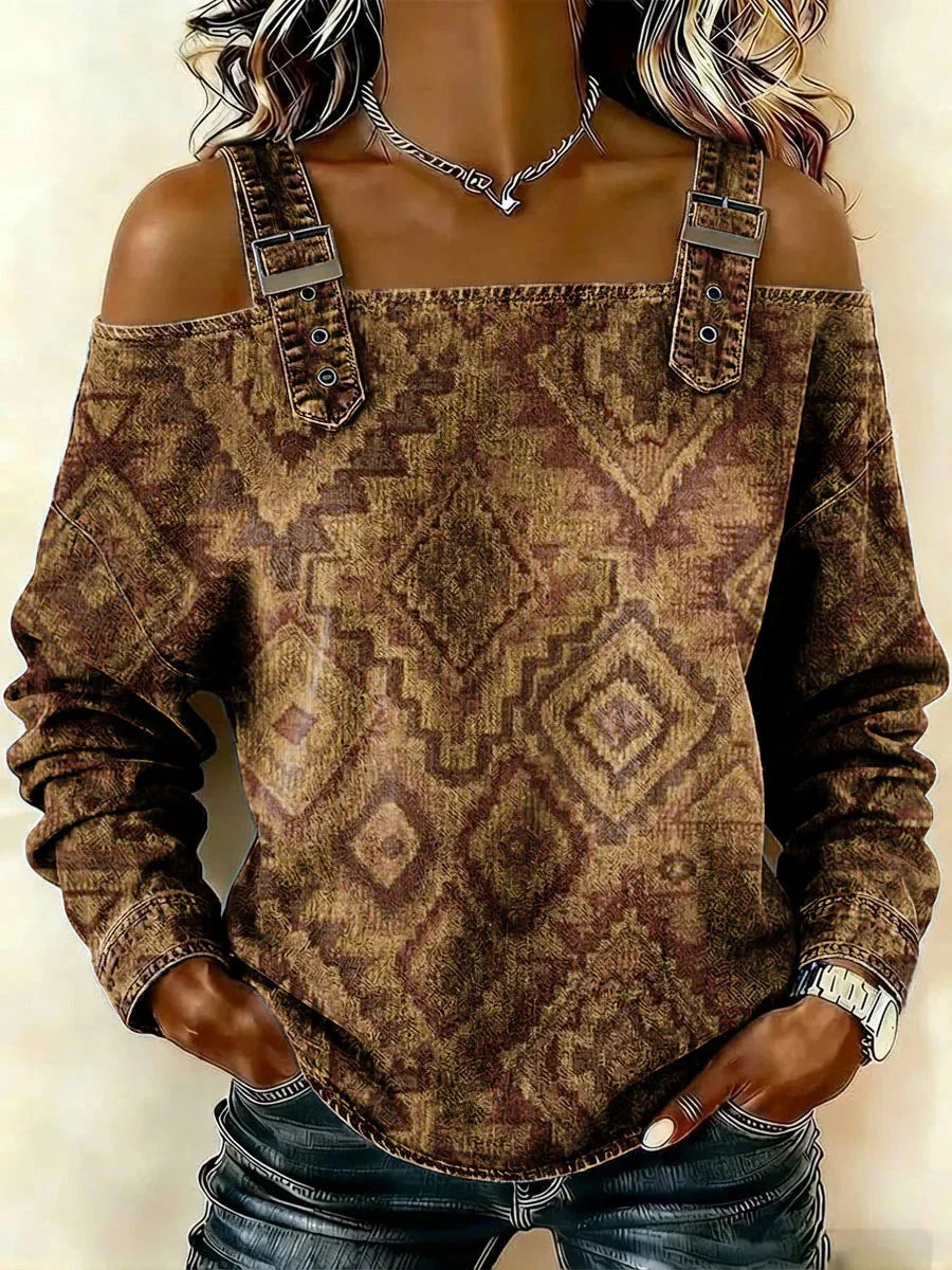 Women's Vintage Pattern Art Print Casual Shirt