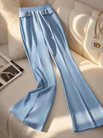 Blue Plain Side Pocket Pants
