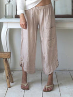 Casual Cotton Solid Color Pants