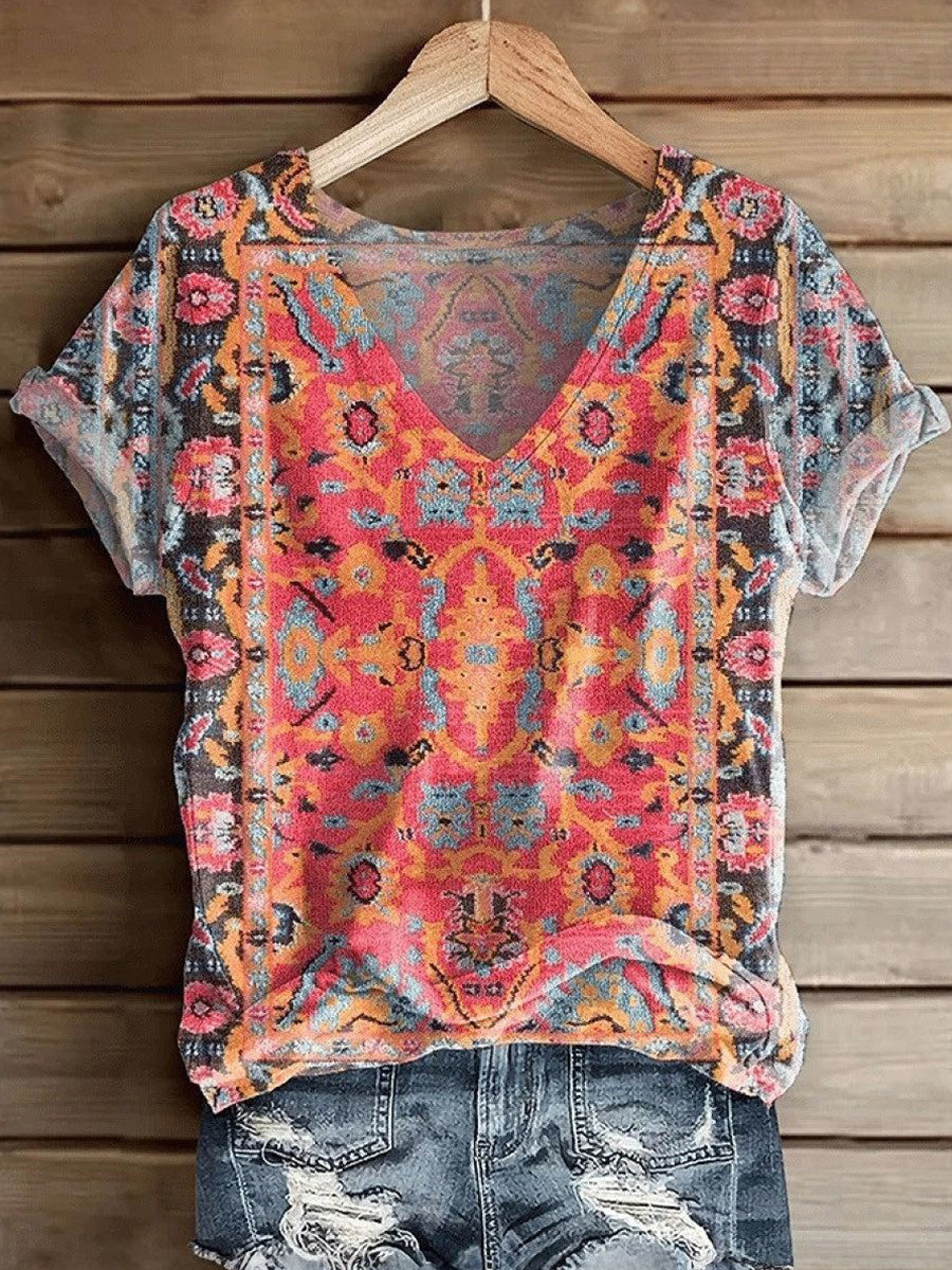 Special V-Neck Short Sleeve Top