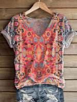 Special V-Neck Short Sleeve Top